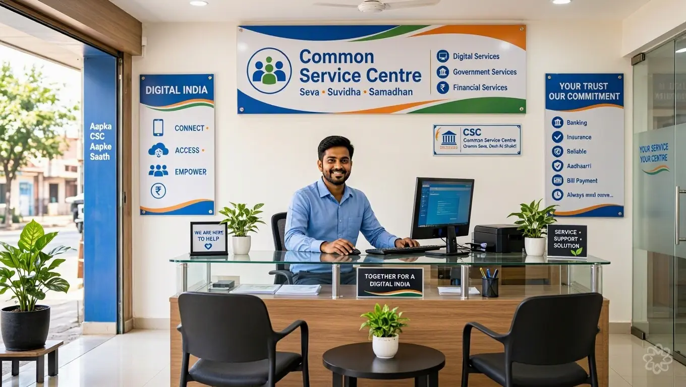 Modern office and cyber café interior